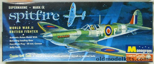 Monogram 1/48 Supermarine Mk IX Spitfire - Four Star Issue, PA79-98 plastic model kit